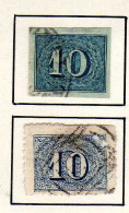 Bresil  (1854-61) -   10  R. Chiffre - Bleu  Dentele  Et Non Dentele-  Obliteres - Oblitérés