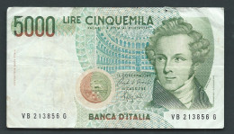 Italie -billet , Italie ,BANCA D'ITALIA ,5000 ,cinquemila Lire   -  VB 213856 G - Laura 10602   - 5000 Liras
