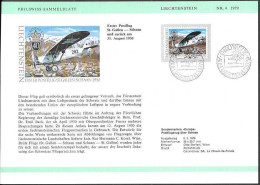 Liechtenstein Phila Card 1979. 1st Airmail Flight St.Gallen - Schaan. Vaduz - Lettres & Documents