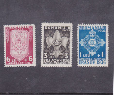 Romania 1936 Sc B63-5 Mi 516-8 MH Boy Scout Janboree At Brasov(Kronstadt) CV 45 Euro - Unused Stamps