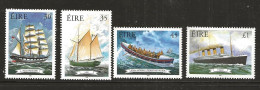 Ireland 1999 Seafaring History, Ships, Barque "Polly Woodside",  "Ilen" Gaff Saver, Dinghy, Titanic.  Mi 1134-7  MNH(**) - Altri & Non Classificati