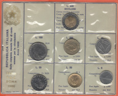 ITALIA - 1986 - Divisionale Con Monete Circolanti - FDC/UNC - Mint Sets & Proof Sets