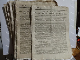 Lot 46 Journaux GAZETTE NATIONALE DU FRANCE .1792 L'an 1er D La République. Numéros 144, 146-189 Et 193. Tous De 1792. - Kranten Voor 1800