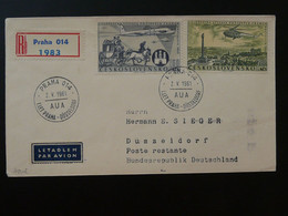 Lettre Premier Vol First Flight Cover Praha --> Dusseldorf AUA Austrian Airlines 1961 Ref 102218 - Lettres & Documents