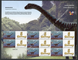 ESPAÑA (2023) JUVENIA 2023 Teruel - Dinosaurios. Aragosaurus Ischiaticus, Dinosaur, Dinosaure - PLIEGO PREMIUM - Blocks & Sheetlets & Panes