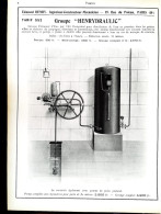 ►   POMPE De PUIT Profond "HenryDraulic"    - Page Catalogue Technique 1928  (Dims Env 22 X 30 Cm) - Tools
