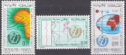 Maroc 1964 Météorologie, Journée Météorologique, OMM, Cartes, Globe - Sonstige & Ohne Zuordnung