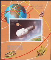 Manama 1969 Mercury Space Capsule,Exploration Spatiale,Lune M/s MNH - Sonstige & Ohne Zuordnung