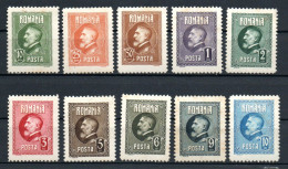 Col33 Roumanie Romania  1926  N° 309 à 318 Neuf X MH Cote : 7,00€ - Unused Stamps