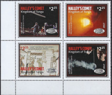 Tonga 2017 Halley's Comet,Satellite,Space,Astronomy,blk,MNH - Sonstige & Ohne Zuordnung