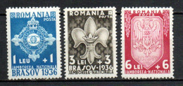 Col33 Roumanie Romania  1936  N° 505 à 507 Neuf X MH Cote : 33,00€ - Unused Stamps