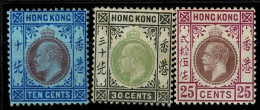 Hong Kong, 1903, # 67, 70, 107, MH - Ongebruikt