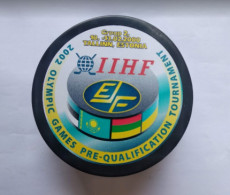Ice Hockey Official Souvenir Puck Salt Lake 2002 Olympic Qualification Estonia 2000 - Other & Unclassified