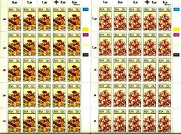 RSA, 1985, MNH, 25 Stamp(s) On Full Sheet(s), Flowers, Michell Nr(s).  674-677, Scannr. F2514 - Nuovi