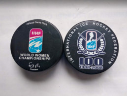 Ice Hockey - Official Game Puck IIHF World Cup 2008 Women Division I, II, III, IV. - Other & Unclassified