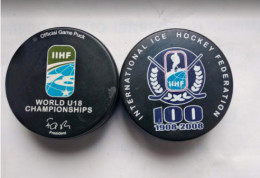 Ice Hockey - Official Game Puck IIHF World Cup 2008 U18 For All Division I, II, III - Autres & Non Classés