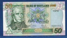 SCOTLAND - P.122a – 50 POUNDS 01.05.1995 UNC, S/n AA001077 Low Serial Number - 50 Pounds