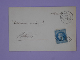 BW 8 FRANCE  BELLE LETTRE 1868 PETIT BUREAU PUISEAUX A PITHIVIERS ++ NAPOLEON N° 29 +AFF. INTERESSANT ++ - 1863-1870 Napoléon III Con Laureles