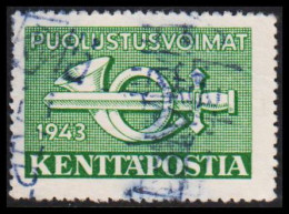 1943. FINLAND. KENTTÄPOSTA 1943 With Interesting Linecancel.  (Michel 2) - JF535647 - Militärmarken