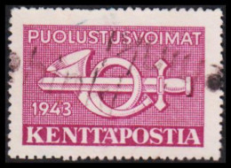 1943. FINLAND. KENTTÄPOSTA 1943 With Interesting Linecancel.  (Michel 3) - JF535652 - Militares