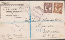 1900. QUEENSLAND. Beautiful Registered Cover To Superior, Nebraska, USA Via San Francisc... (michel 99 + 101) - JF535734 - Covers & Documents