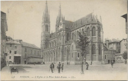 VOIRON - L'EGLISE ET LA PLACE SAINT-BRUNO  - ANNEE 1910 - Voiron