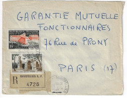 MONTPELLIER Hérault Lettre Recommandée 50 F St Rémy De Provence 35F Palais UNESCO Yv 1130 1178 Ob 1959 - Storia Postale