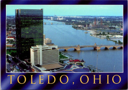 Ohio Toledo Aerial View Showing Draw Bridges Over The Maumee River - Toledo