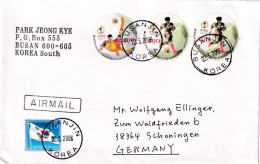 Korea 2006 Air Mail Cover: Football Fussball Soccer Calcio; FIFA World Cup 2002 Round Stamps - 2002 – Südkorea / Japan