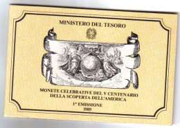Italy Italia 200 + 500 Lire 1989 Scoperta Dell'america Fdc - Jahressets & Polierte Platten