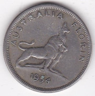 Australie 1 Florin 1954 Visite Royale, Elizabeth II KM# 55 , En Argent - Florin