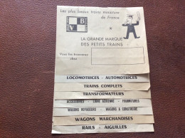 CATALOGUE  Trains VB  Locomotrices-Automotrices  Trains Complets  Transformateurs  Wagons  Marchandises  Accessoirs - Frans