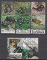 Cuba 2020 Snakes, Mint Never Hinged Complete Set + Block - Ungebraucht