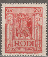 Italy Colonies Aegean Islands Egeo Rhodes (Rodi) 1932 Sassone#58 Perf. 14, Mint Hinged - Egée