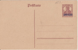 1920 - DANZIG - CARTE ENTIER GERMANIA NEUVE - Postwaardestukken