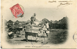 HAUT-SENEGAL ET NIGER CARTE POSTALE -SOUDAN -MAURE CARAVANIER ET BOEUF PORTEUR DEPART DIEBOUGOU 5 MARS 07 POUR LA FRANCE - Covers & Documents