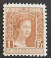 LUXEMBOURG YT 107 NEUF*MH "GRANDE DUCHESSE MARIE ADELAIDE" ANNÉES 1914/1920 - 1914-24 Marie-Adélaïde