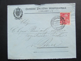 BRIEF Chlumec N. C .- Praha Záložna 1913  //// D7856 - ...-1918 Prephilately