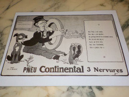 ANCIENNE  PUBLICITE PNEU 3 NERVURES CONTINENTAL 1914 - Autres & Non Classés