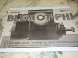 ANCIENNE  PUBLICITE DYNAMO BLERIOT 1919 - Autres & Non Classés