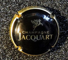 Capsule CHAMPAGNE - JACQUART - Pégase - Fond Noir - Tour Et écriture Doré - Jacquart