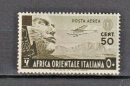 AFRICA ORIENTALE ITALIANA 1938  Pittorica Soggetti Vari POSTA  AEREA 50 CENT. MH - Italian Eastern Africa