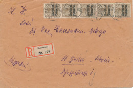 BAYERN 1919 Germania Mit Aufdruck „Freistaat Bayern“ 3 Pf (20x) Extrem Seltene Portogerechte R-Brief-Verwendung RRR!!! - Briefe U. Dokumente