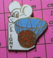 2117 Pin's Pins / Beau Et Rare / SPORTS /  IGNY CLUB SPORTIF BASKET-BALL SOURIS BLANCHE - Judo