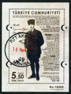 Türkiye 2020 Mi 4564 [Block 199] Mustafa Kemal ATATÜRK, Sovereignty Declaration Of 1920 "Misak-ı Millî" (full Text) - Used Stamps