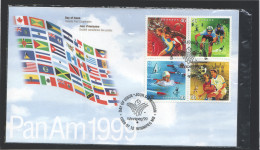 1999  PanAm Games Winnipeg  Track And Field Cycling, Swimming, Football Block Of 4 Se-tenant Sc 1801-4 - 1991-2000