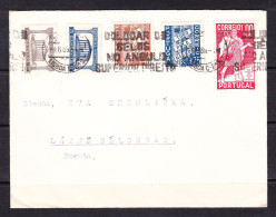 23-07 AVIA LETTER FROM LISBOA TO LAZNE BELOHRAD, CZECHOSLOVAKIA.  SPECIAL STAMP ON COVER. - Storia Postale