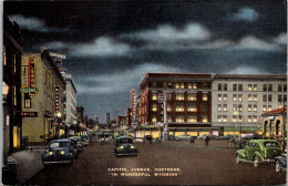 Wyoming Cheyenne Capitol Avenue Night View  - Cheyenne