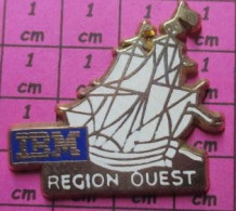 220 Pin's Pins / Beau Et Rare / INFORMATIQUE / BATEAU VOILIER GRAND PIN'S IBM REGION OUEST Par MARC POTIRON - Informatique