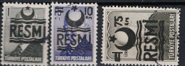 Türkei Turkey Turquie - Dienst/Service Aufdruck RESMI (MiNr: 41/3) 1957 - Gest Used Obl - Dienstmarken